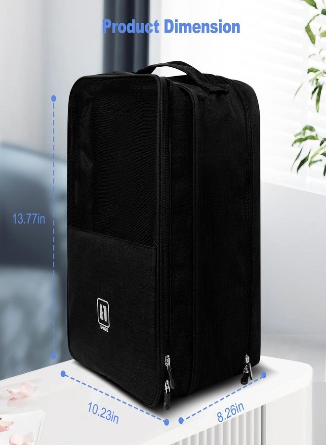 PNEUICALLY Large Shoe Bags for Travel, Holds 3 Pairs of Shoes, Portable Dance Shoe Storage Pouch, Sneaker Storage Bag (Black) - Image 2